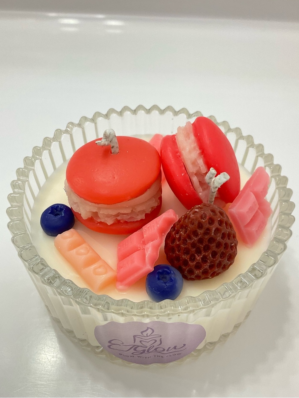 🕯️🍓Strawberry Açaí Dessert Style Candle